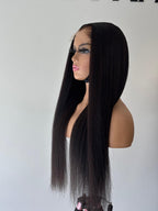 Perruque kinky straight 24 pouces avec closure 5x5 HD  Virgin Hair